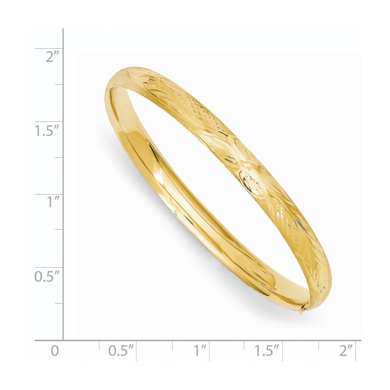 Quality Gold 14k Florentine Hinged Baby Bangle BF3-16