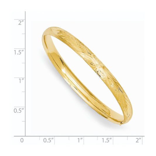 Quality Gold 14k Florentine Hinged Baby Bangle BF3-16