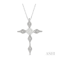 ASHI Cross Lovebright Diamond Fashion Pendant 950B8PPFHPDWG