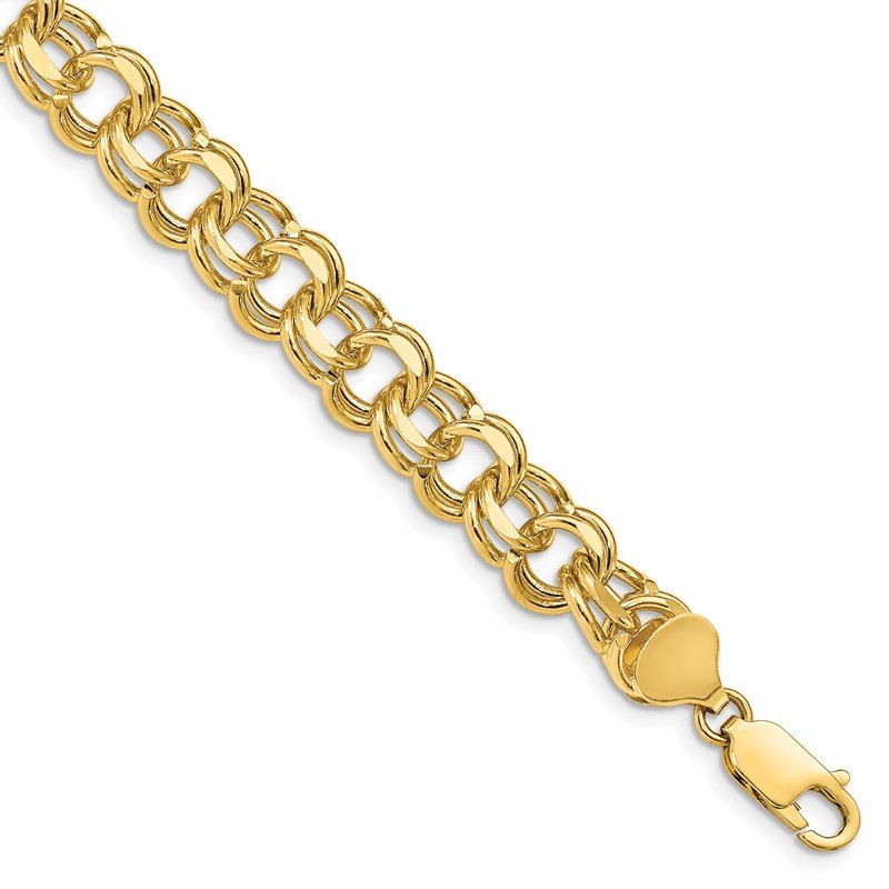 Quality Gold 14k Double Link Charm Bracelet DO508