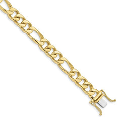 Quality Gold 10k 8.8mm Hand-polished Figaro Link Bracelet 10LK109-8