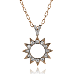 Celestial Medallion Pendant Necklace in 18k Gold with Diamonds LP4821 WHITE 18K X WHITE