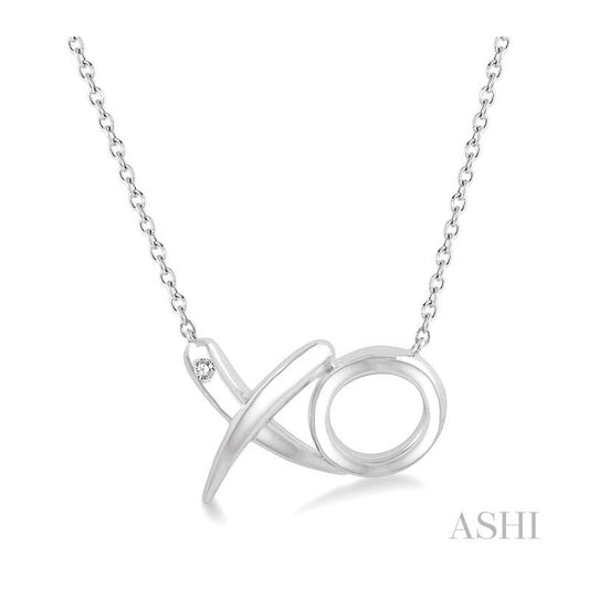 ASHI Silver X & O Diamond Fashion Pendant 84139PPSSSLPD