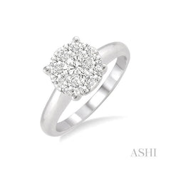 ASHI Round Shape Lovebright Essential Diamond Ring 36906PPFHWG