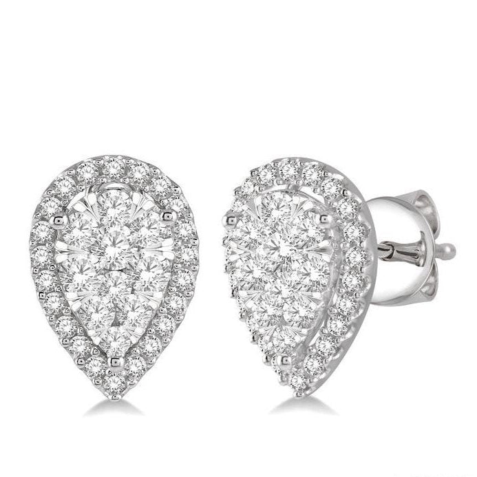 Parkplace Jewelers Pear Shape Halo Lovebright Essential Diamond Earrings 917B1PPFVERWG