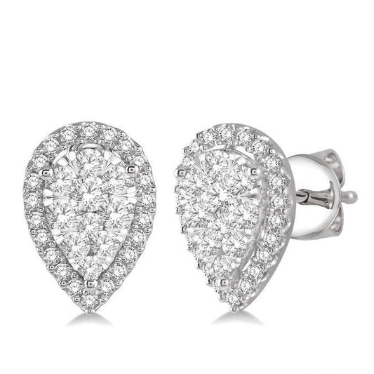 Parkplace Jewelers Pear Shape Halo Lovebright Essential Diamond Earrings 917B1PPFVERWG