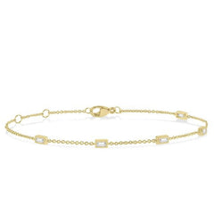 Parkplace Jewelers Petite Baguette Diamond Station Fashion Chain Bracelet 710CQPPTGYG