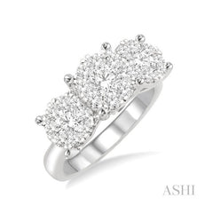 ASHI Round Shape Past Present & Future Lovebright Essential Diamond Engagement Ring 36920PPFGWG-1.50