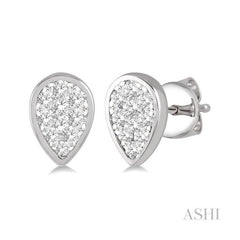 ASHI Pear Shape Lovebright Essential Diamond Stud Earrings 920B3PPFHERWG