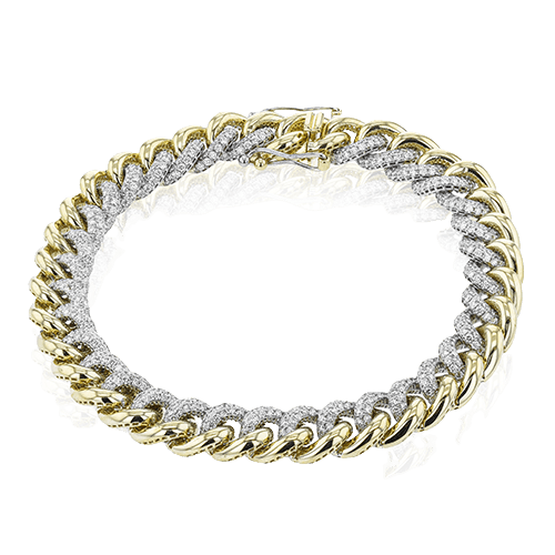 Chain Link Bracelet in 18k Gold with Diamonds LB2408_WHITE_18K_X_2T