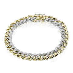 Chain Link Bracelet in 18k Gold with Diamonds LB2408_WHITE_18K_X_2T