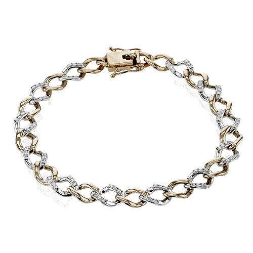 Chain Link Bracelet in 18k Gold with Diamonds LB2410 WHITE 18K X WHITE-ROSE