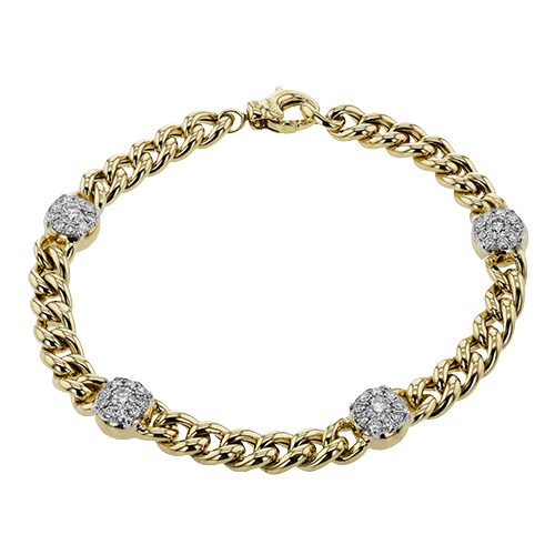 Chain Link Bracelet in 18k Gold with Diamonds LB2425 WHITE 18K X YELLOW