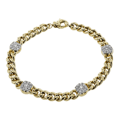 Chain Link Bracelet in 18k Gold with Diamonds LB2425 WHITE 18K X YELLOW