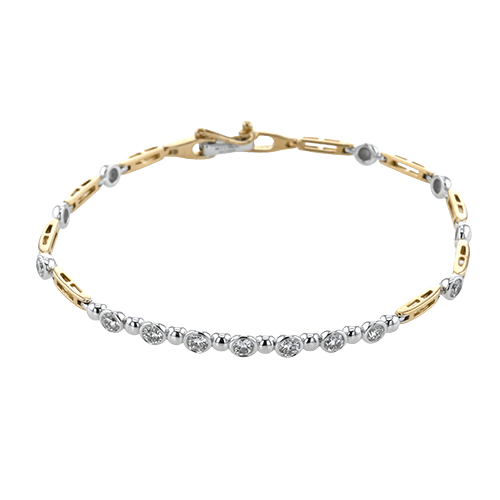 Chain Link Bracelet in 18k Gold with Diamonds LB2462_WHITE_18K_X_WHITE-ROSE