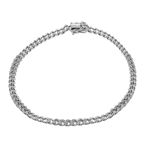 Chain Link Bracelet in 18k Gold with Diamonds LB2482 WHITE 18K X WHITE