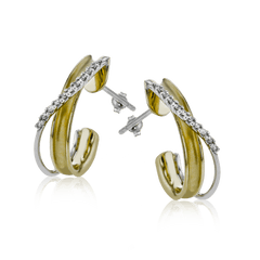 Clio Earrings in 18k Gold with Diamonds LE2130_WHITE_18K_X_YELLOW