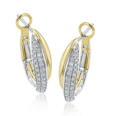 Clio Hoop Earrings in 18k Gold with Diamonds LE4401_WHITE_18K_X_WHITE