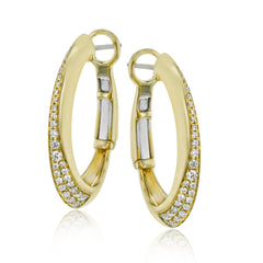 Clio Hoop Earrings in 18k Gold with Diamonds LE4402-Y WHITE 18K X YELLOW