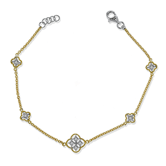 Clover Bracelet in 18k Gold with Diamonds LB2243 WHITE 18K X