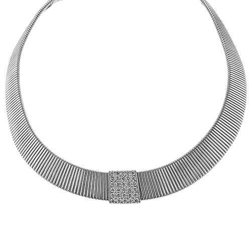 Simon G. Fashion Collar Necklace in 18k Gold with Diamonds CN148 WHITE 18K X WHITE