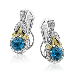 Color Earrings in 18K Gold with Diamonds LE4545 2T 18K SEMI