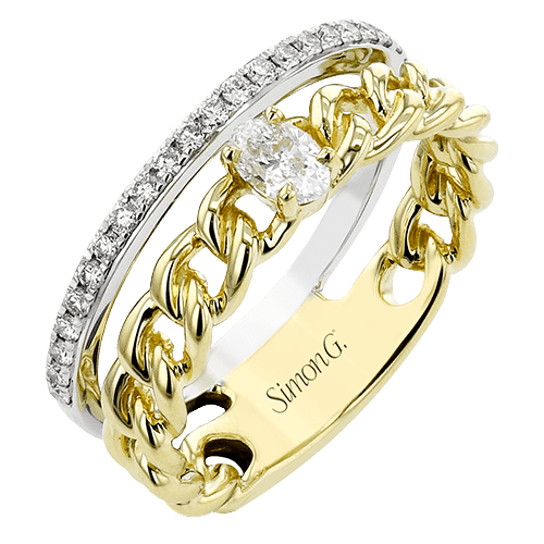 Color Ring In 18k Gold With Diamonds LR4808 WHITE 18K X 2T