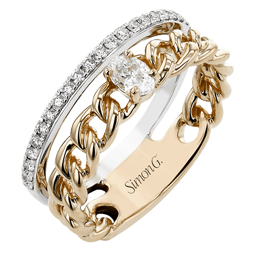 Color Ring In 18k Gold With Diamonds LR4808 WHITE 18K X 2T