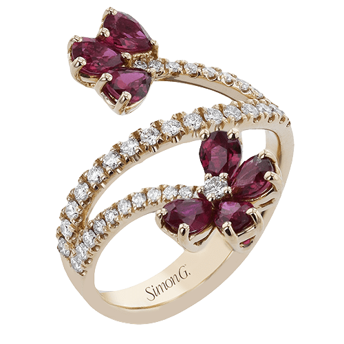 Color Ring In 18k Gold With Diamonds LR4842 WHITE 18K X ROSE