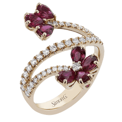 Color Ring In 18k Gold With Diamonds LR4842 WHITE 18K X ROSE