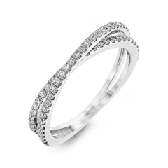 Criss-cross Wedding Band in 18k Gold with Diamonds MR1577-A-B WHITE 18K BAND