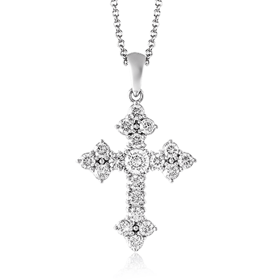 Cross Pendant in 18k Gold with Diamonds PP115 WHITE 18K X