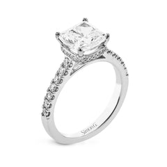 Cushion-Cut Hidden Halo Engagement Ring In 18k Gold With Diamonds LR2900 WHITE 18K SEMI