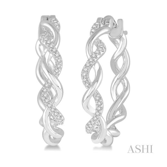 ASHI Twisted Diamond Fashion Hoop Earrings 98616PPTSERWG