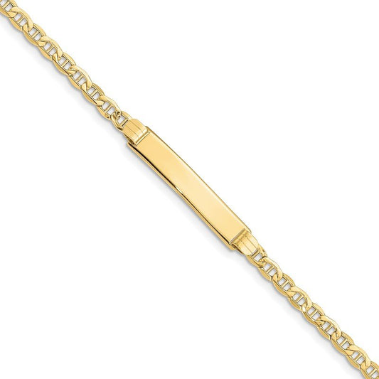 Quality Gold 10k Semi-solid Anchor Link ID Bracelet 10DCID105