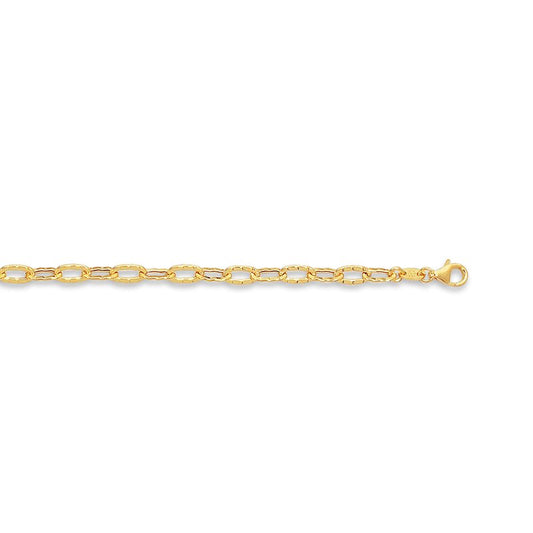 Royal Chain 14K 10in Yellow Gold Diamond Cut/ Textured Anklet with Lobster Clasp LK155