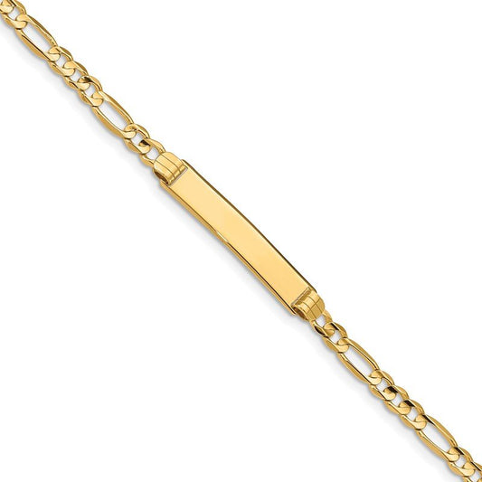 Quality Gold 14k Figaro ID Bracelet FG100ID