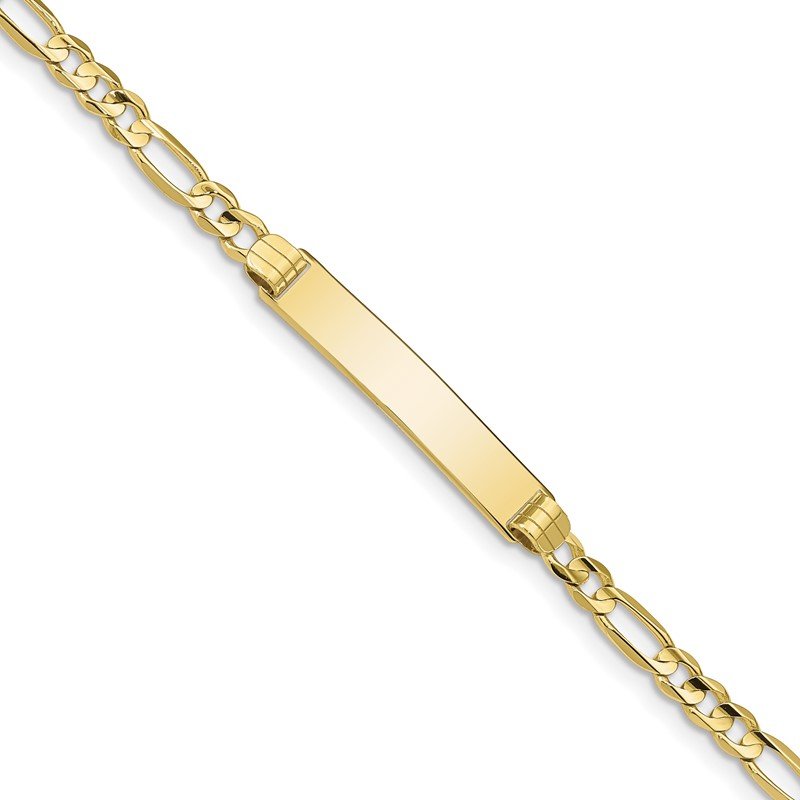 Quality Gold 10k Figaro Link ID Bracelet 10FG100ID