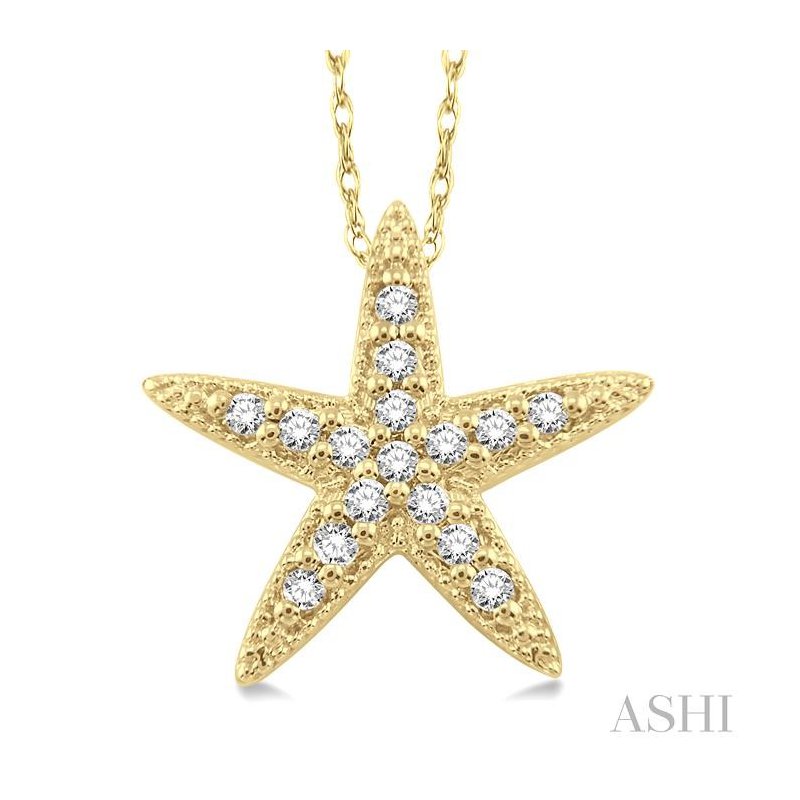 ASHI Sea Star Diamond Fashion Pendant 94738PPFNPDYG