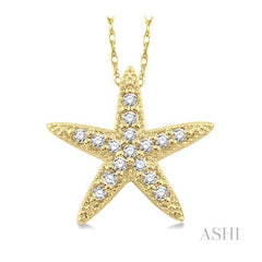 ASHI Sea Star Diamond Fashion Pendant 94738PPFNPDYG
