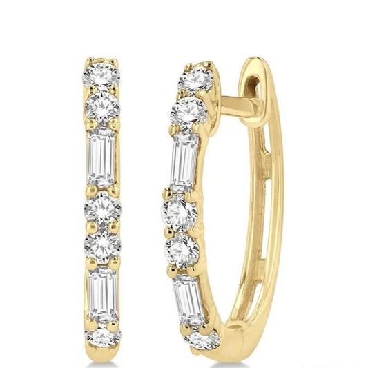 Parkplace Jewelers Baguette Diamond Huggie Earrings 682V5PPFSERYG