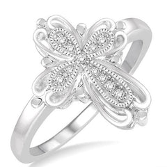 Parkplace Jewelers Silver Cross Diamond Fashion Ring 86589PPSSSLRG