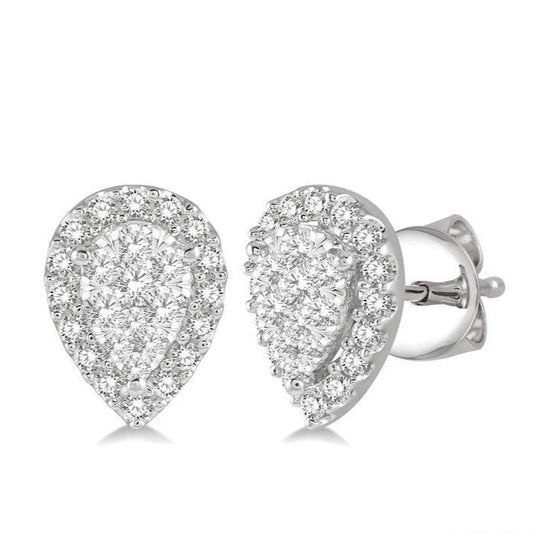 Parkplace Jewelers Pear Shape Halo Lovebright Essential Diamond Earrings 917B3PPFVERWG