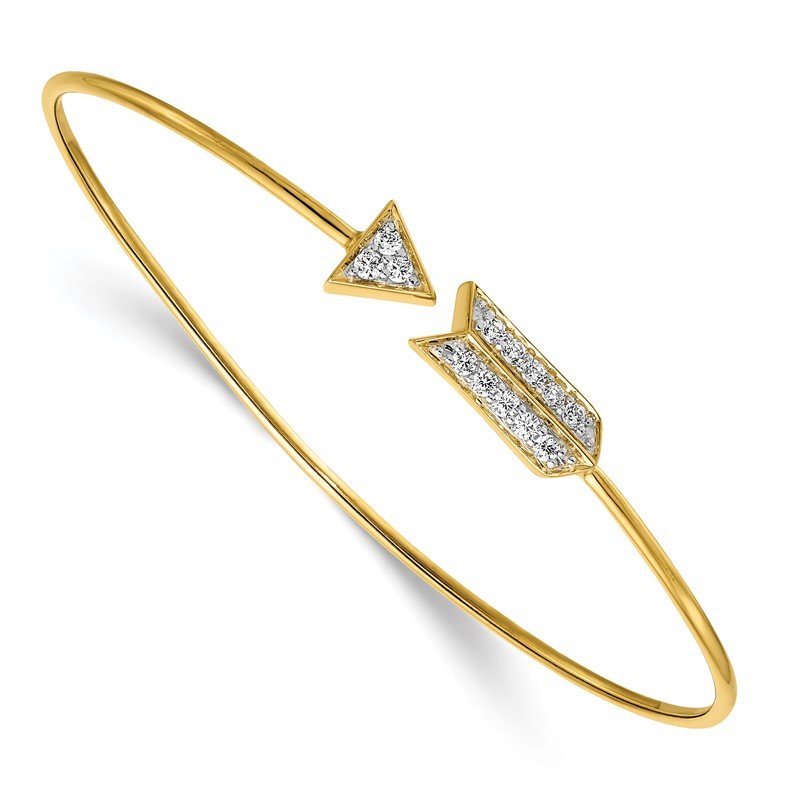 Quality Gold 14k Diamond Arrow Flexible Bangle BM3708-035-YA