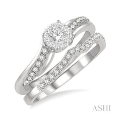 ASHI Round Shape Lovebright Diamond Wedding Set 155E3PPFGWG-WS
