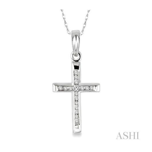 ASHI Channel Set Cross Diamond Pendant 95118PPFXPDW