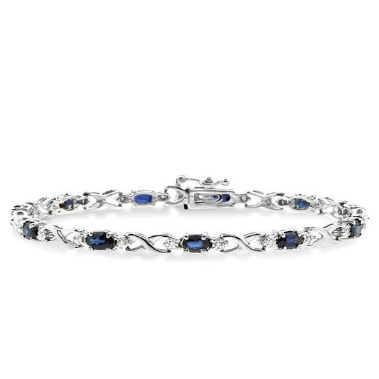 Parkplace Jewelers Oval Shape Gemstone & Diamond Bracelet 76000PPTSSPW