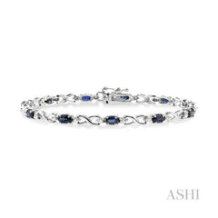ASHI Oval Shape Gemstone & Diamond Bracelet 76000PPTSSPW