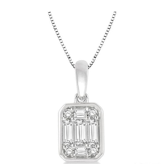 Parkplace Jewelers Emerald Shape Bezel Set Fusion Diamond Pendant 973A5PPFGPDWG