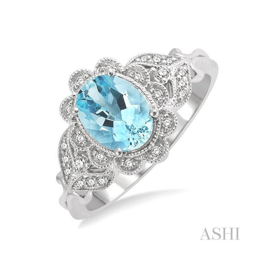 ASHI Oval Shape Gemstone & Diamond Ring 41108PPTSAQWG